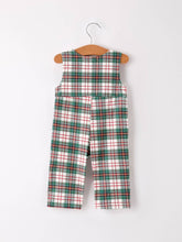 Load image into Gallery viewer, Christmas Jonjon Plaid Smocking Embroidered Boys Romper