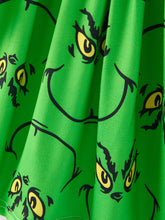 Load image into Gallery viewer, Christmas Green Cartoon Characters Print Girls Dress