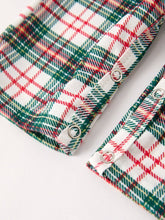Load image into Gallery viewer, Christmas Jonjon Plaid Smocking Embroidered Boys Romper