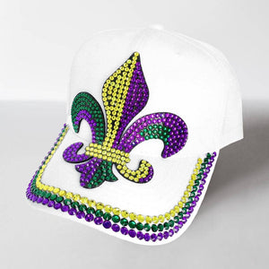 Bing Studded Mardi Gras Fleur de Lis Baseball Cap
: Purple