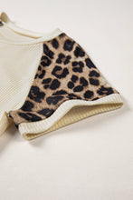 Load image into Gallery viewer, Ribbed Color Block Leopard Contrast Sleeve Loose Tee (S-XL) $26.99