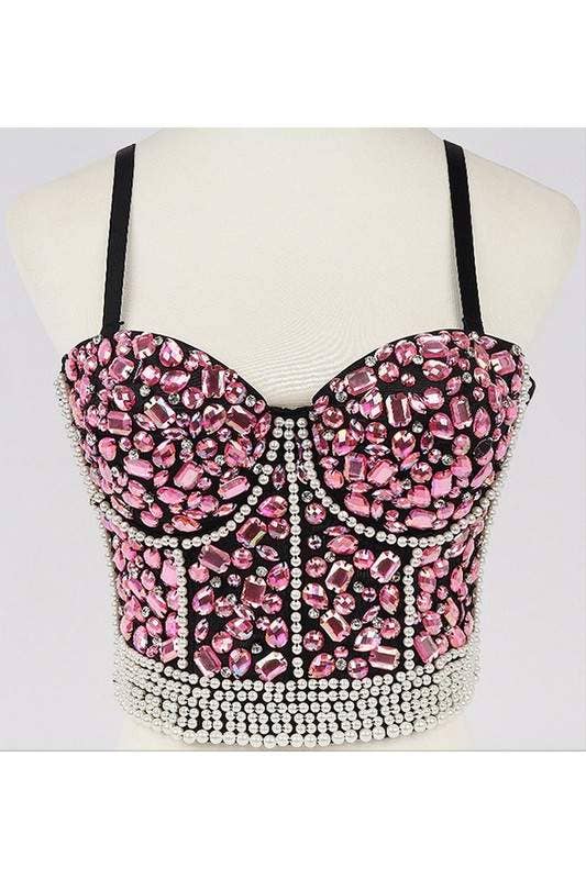 Jewels studed bustier top $36.99
