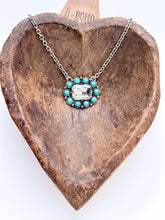 Load image into Gallery viewer, Western Style Turquoise Stone Concho Pendant Necklace