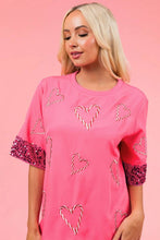 Load image into Gallery viewer, PINK SEQUIN SHORT SLEEVE TOP - $27.30