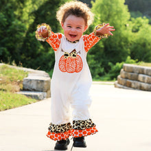 Load image into Gallery viewer, AnnLoren Baby Girls Orange pumpkin Fall Thanksgiving Romper: 12-18 Mo