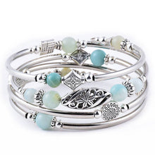 Load image into Gallery viewer, Natural Stone Wrap Beaded Bracelet Bangle