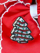 Load image into Gallery viewer, Christmas Tree Cake Embroidered Hair Bow | Clip or Headband