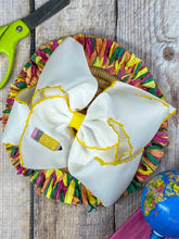 Load image into Gallery viewer, Pencil Embroidered Moonstitch Hair Bow | Clip or Headband