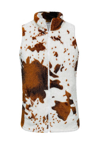 Sherpa Brown Cow Vest Women $24.00