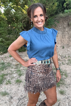 Load image into Gallery viewer, Fort Worth Fringe Skirt - Leopard   $45.90