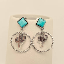 Load image into Gallery viewer, Western Style Cactus Pendant Post Earrings - WJ