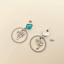 Load image into Gallery viewer, Western Style Cactus Pendant Post Earrings - WJ