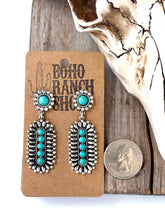 Load image into Gallery viewer, Western Style Statement with Stone Post Drop Earrings