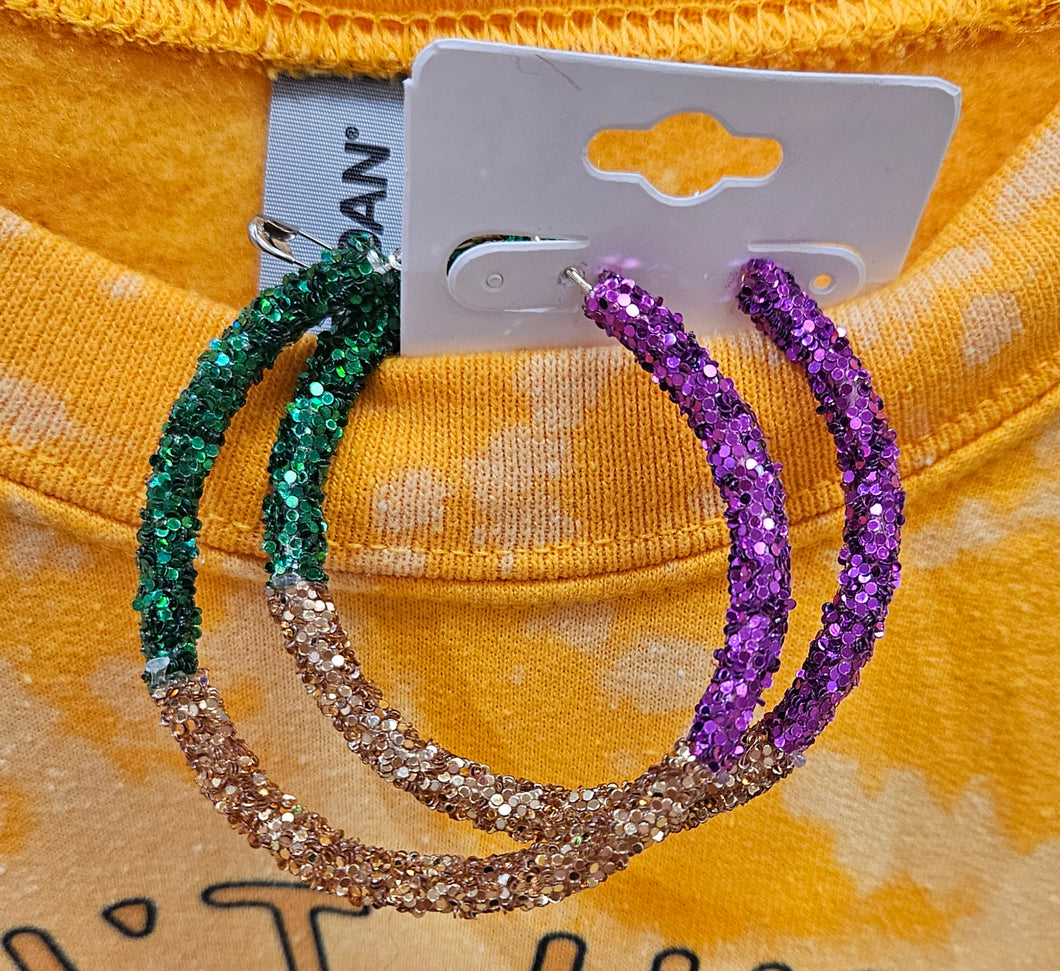 #4 Glitter & Grace  Mardi Gras Earrings $10.95 includes S&H