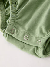 Load image into Gallery viewer, Fall Thanksgiving Chicken Smock Embroidered Green  Baby Girl Romper