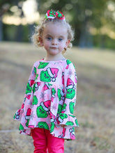 Load image into Gallery viewer, Christmas Girls Cartoon Print Outfit Set
