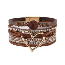 Load image into Gallery viewer, Multi-Layer Heart Charm Bangle Bracelets - BJ/LB