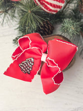 Load image into Gallery viewer, Christmas Tree Cake Embroidered Hair Bow | Clip or Headband