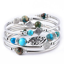 Load image into Gallery viewer, Natural Stone Wrap Beaded Bracelet Bangle