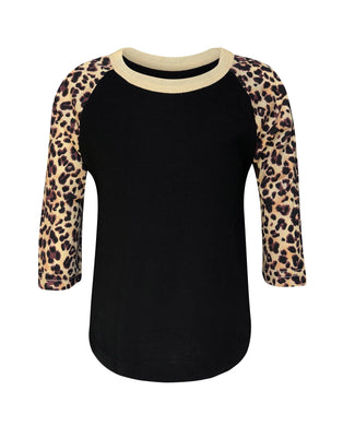 Cheetah Raglan Black/Cheetah with Transfer $19.99