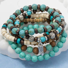 Load image into Gallery viewer, Assorted Western Charms Wooden Beads Bracelet Set