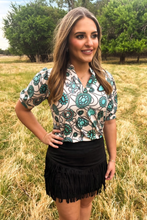 Load image into Gallery viewer, FORT WORTH FRINGE SKIRT BLACK - $45.90