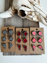 Load image into Gallery viewer, Western Checker Shape Post Combo Earring Set