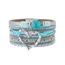Load image into Gallery viewer, Multi-Layer Heart Charm Bangle Bracelets - BJ/LB