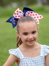 Load image into Gallery viewer, School Grade Embroidered Cheer Bow