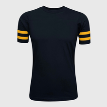 Load image into Gallery viewer, 2 Stripes Jersey T-Shirt - Black and Gold