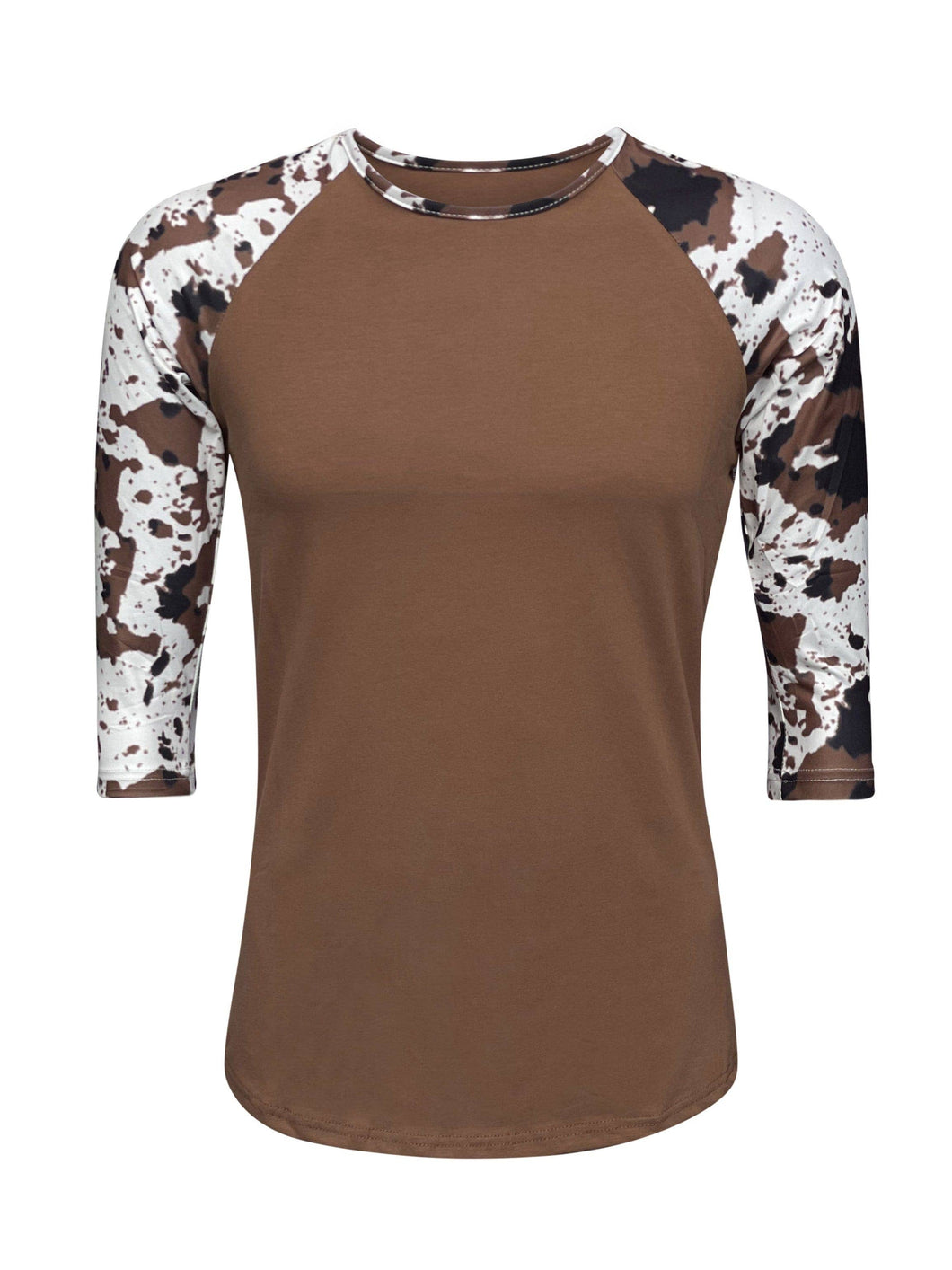 Cow Print Brown Top with Transfer $26.99