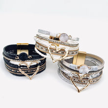 Load image into Gallery viewer, Multi-Layer Heart Charm Bangle Bracelets - BJ/LB