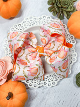 Load image into Gallery viewer, Double Layered Pumpkin Hair Bow $10.00