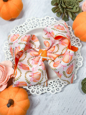 Double Layered Pumpkin Hair Bow $10.00