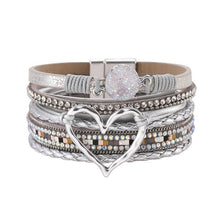 Load image into Gallery viewer, Multi-Layer Heart Charm Bangle Bracelets - BJ/LB