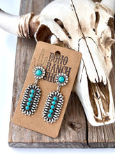 Load image into Gallery viewer, Western Style Statement with Stone Post Drop Earrings