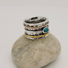 Load image into Gallery viewer, Retro Imitation Turquoise Plated Three-color Ring
