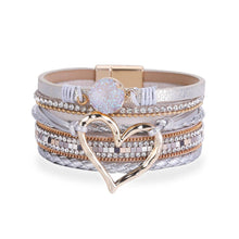 Load image into Gallery viewer, Multi-Layer Heart Charm Bangle Bracelets - BJ/LB