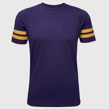 Load image into Gallery viewer, 2 Stripes Jersey T-Shirt - Purple and Gold