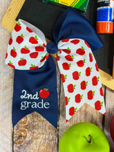 Load image into Gallery viewer, School Grade Embroidered Cheer Bow