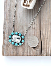 Load image into Gallery viewer, Western Style Turquoise Stone Concho Pendant Necklace