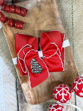 Load image into Gallery viewer, Christmas Tree Cake Embroidered Hair Bow | Clip or Headband
