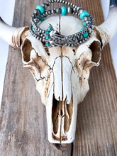 Load image into Gallery viewer, 3 Layer Navajo Pearl &amp; Stone Stackable Stretch Bracelet