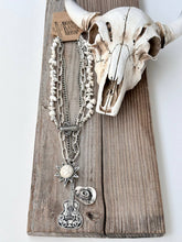 Load image into Gallery viewer, 3 layered Western Style Turquoise Stone Pendant Necklace Set