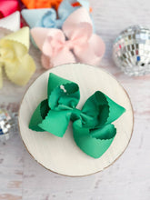 Load image into Gallery viewer, 4.5" Classic Scalloped Hair Bow | Clip or Headband