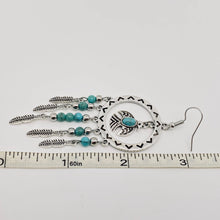 Load image into Gallery viewer, Bird PendantTurquoise Tassel Earrings