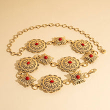 Load image into Gallery viewer, Western Round Concho Disc Chain Belt