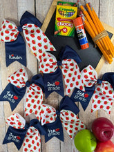 Load image into Gallery viewer, School Grade Embroidered Cheer Bow