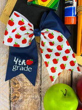 Load image into Gallery viewer, School Grade Embroidered Cheer Bow