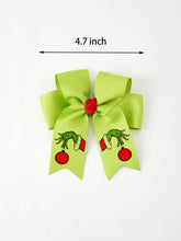 Load image into Gallery viewer, Christmas Green Bow 4.7inch Hairpin